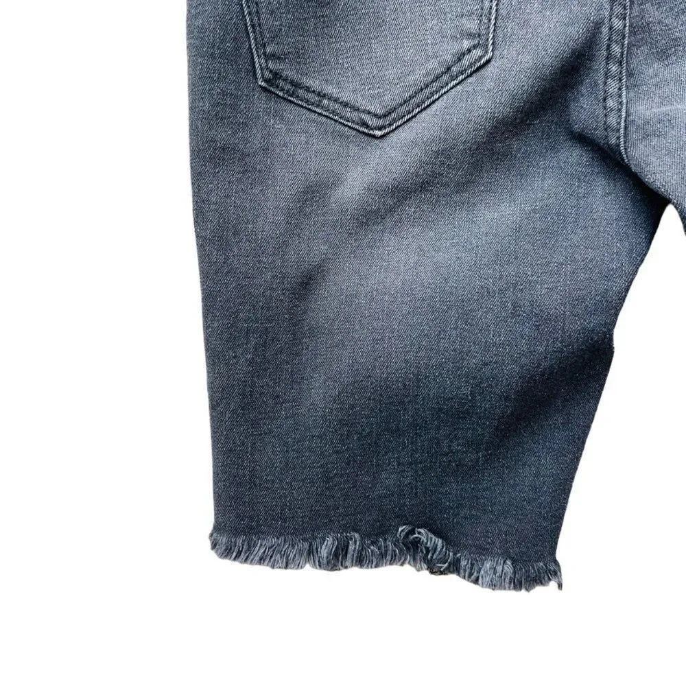 Aeropostale Destroyed Denim Bermuda Shorts‎ Black Wash 4068 Women's 2
